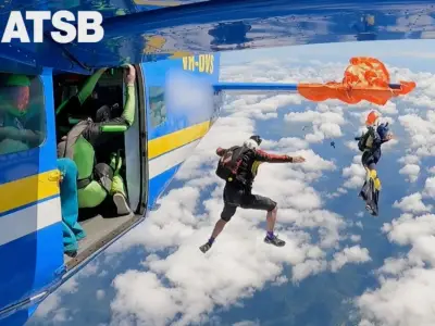 Skydiver dangles at 15,000 feet after parachute catches on plane’s tail in Australia