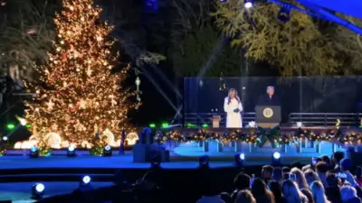 Melania Trump lights the National Christmas Tree after president counts down