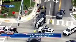 Police-involved rollover crash in Fort Lauderdale causes lane closures on Sunrise Blvd. and 16th Ave.