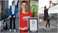 The world’s tallest teen, 7-foot-9 center Olivier Rioux, gives football a try at Florida