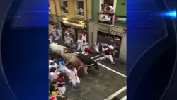 Daredevils run with charging bulls at Pamplona’s famous San Fermín festival