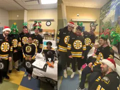 Bruins bring holiday cheer to local hospitals during annual toy delivery event